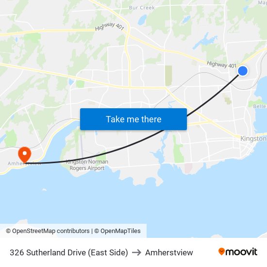 326 Sutherland Drive (East Side) to Amherstview map