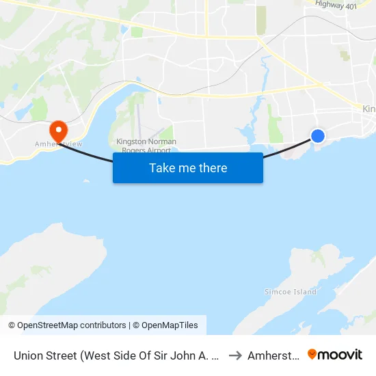 Union Street (West Side Of Sir John A. Macdonald) to Amherstview map