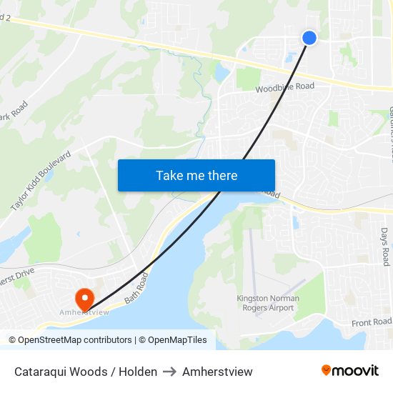 Cataraqui Woods / Holden to Amherstview map