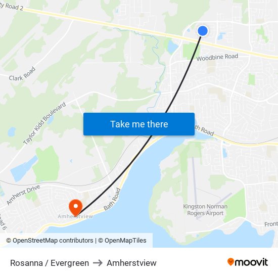 Evergreen Drive (East Side Of Rosanna) to Amherstview map