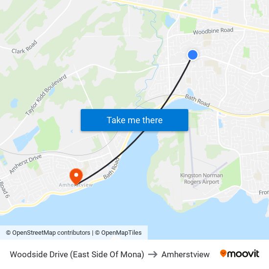 Woodside Drive (East Side Of Mona) to Amherstview map