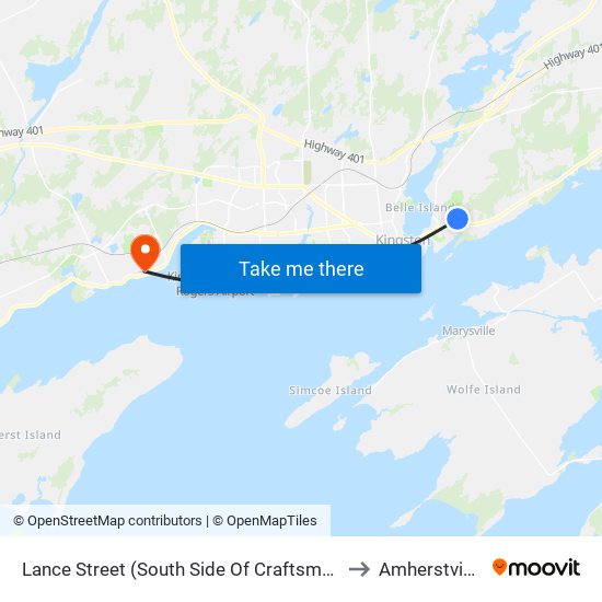 Craftsman / Lance to Amherstview map