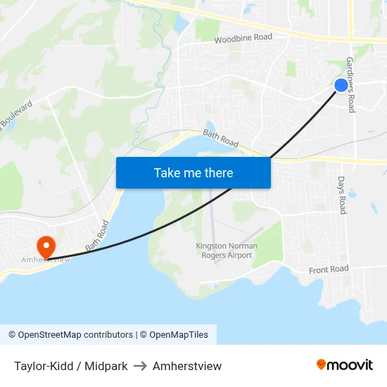 Taylor-Kidd / Midpark to Amherstview map