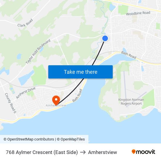 768 Aylmer Crescent (East Side) to Amherstview map