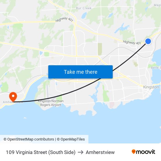 109 Virginia Street (South Side) to Amherstview map