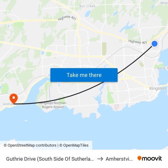 Guthrie Drive (South Side Of Sutherland) to Amherstview map