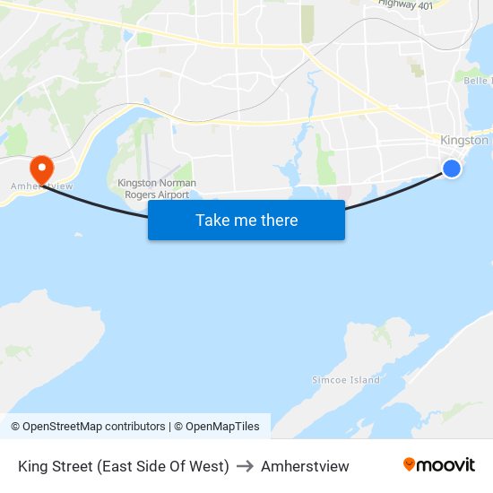 King Street (East Side Of West) to Amherstview map