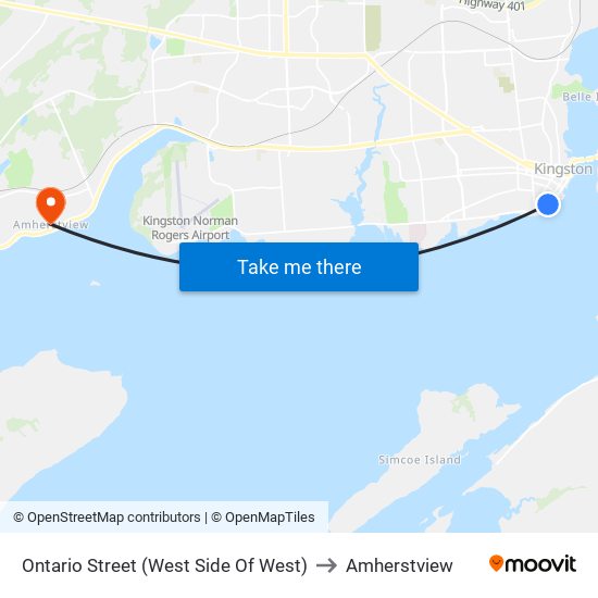 Ontario Street (West Side Of West) to Amherstview map
