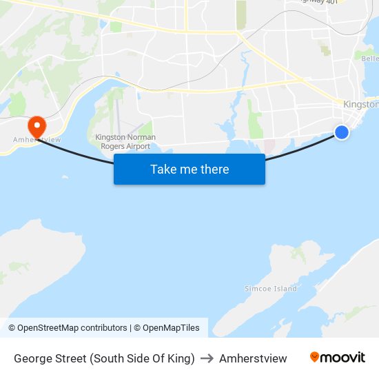 George Street (South Side Of King) to Amherstview map