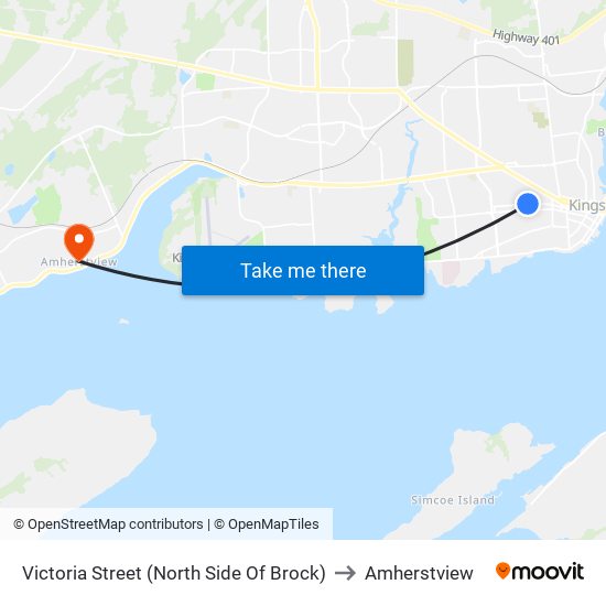 Victoria Street (North Side Of Brock) to Amherstview map