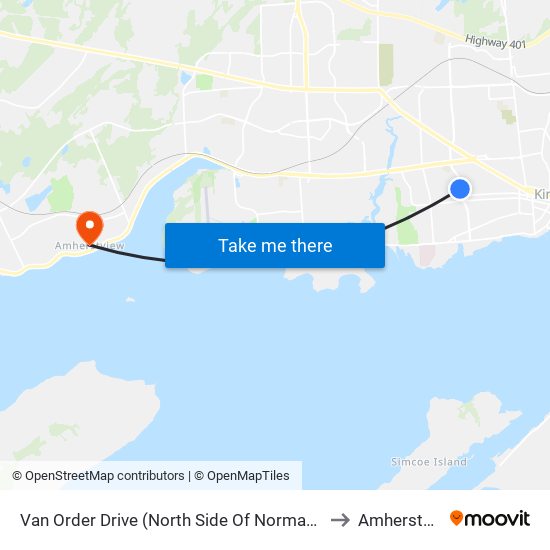 Norman Rogers / Van Order to Amherstview map