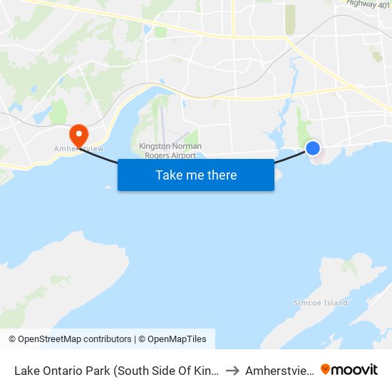 Lake Ontario Park to Amherstview map