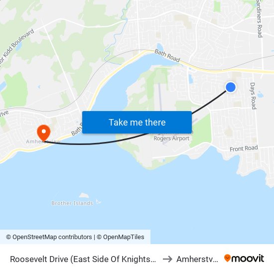 Roosevelt Drive (East Side Of Knightsbridge) to Amherstview map