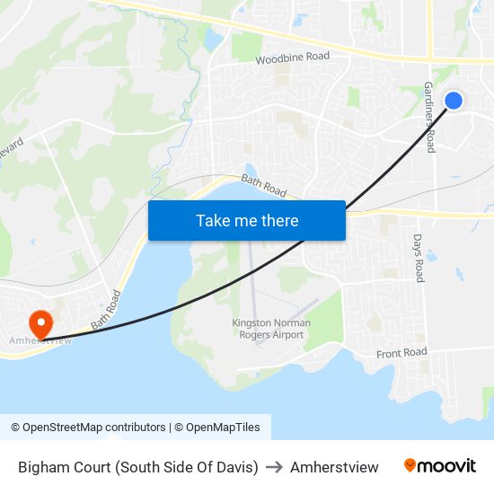 Bigham Court (South Side Of Davis) to Amherstview map