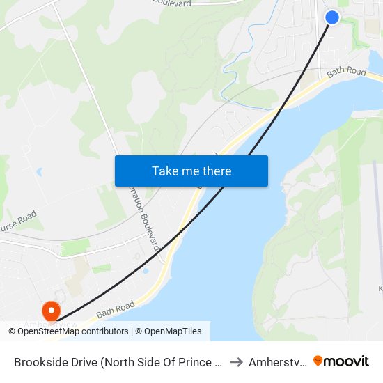 Brookside Drive (North Side Of Prince Charles) to Amherstview map