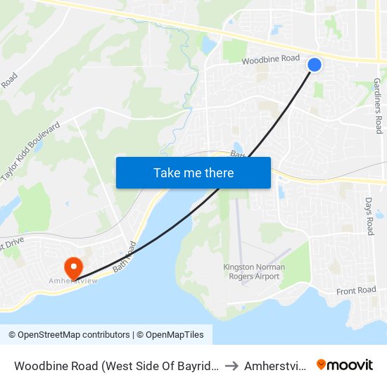 Woodbine Road (West Side Of Bayridge) to Amherstview map