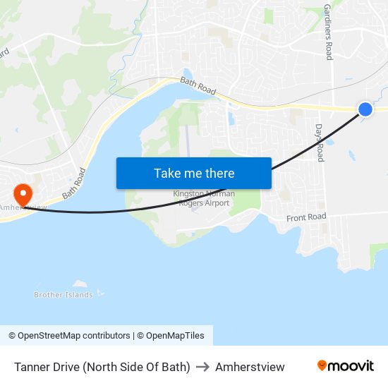 Tanner Drive (North Side Of Bath) to Amherstview map