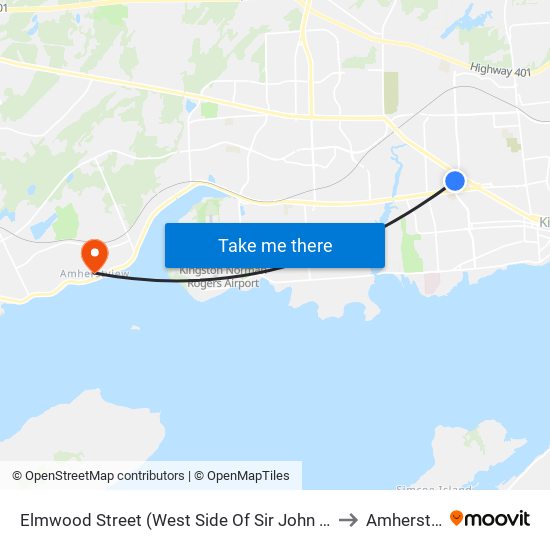 Elmwood Street (West Side Of Sir John A Macdonald) to Amherstview map