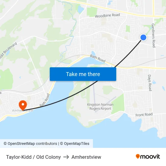 Taylor-Kidd / Old Colony to Amherstview map