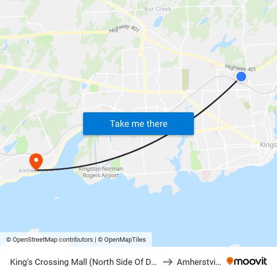 King's Crossing Mall (North Side Of Dalton) to Amherstview map