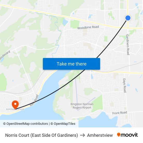 Norris Court (East Side Of Gardiners) to Amherstview map