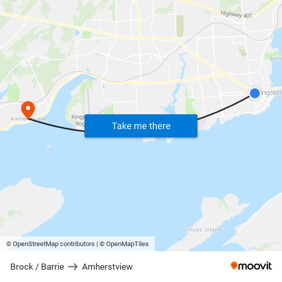 Barrie Street (North Side Of Brock) to Amherstview map