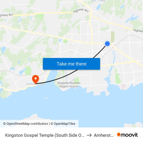 Kingston Gospel Temple (South Side Of Princess) to Amherstview map