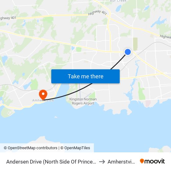 Andersen Drive (North Side Of Princess) to Amherstview map