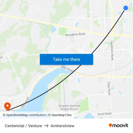 Centennial / Venture to Amherstview map