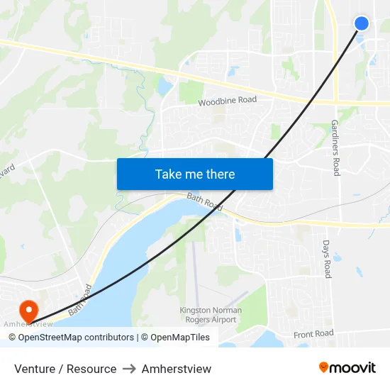 Venture / Resource to Amherstview map