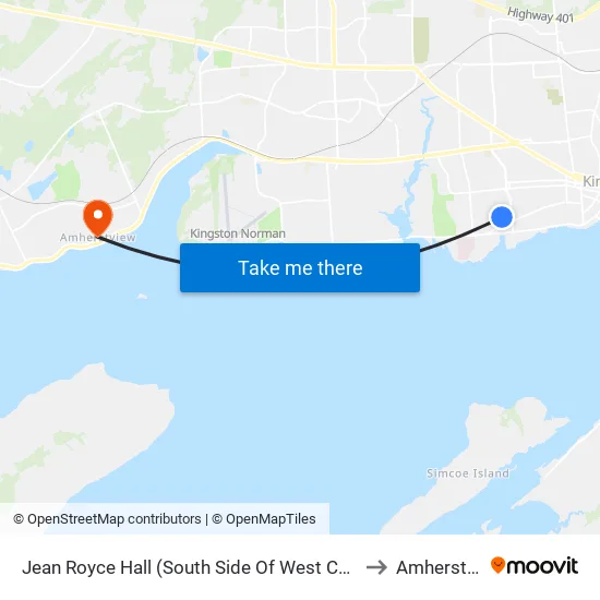 Jean Royce Hall (South Side Of West Campus Lane) to Amherstview map