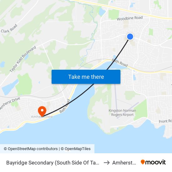 Bayridge Secondary (South Side Of Taylor-Kidd) to Amherstview map