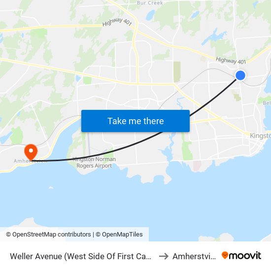 Weller Avenue (West Side Of First Canada) to Amherstview map