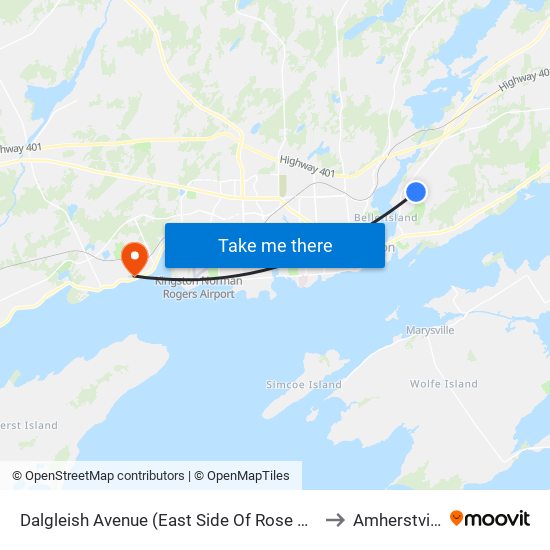 Rose Abbey / Dalgleish to Amherstview map