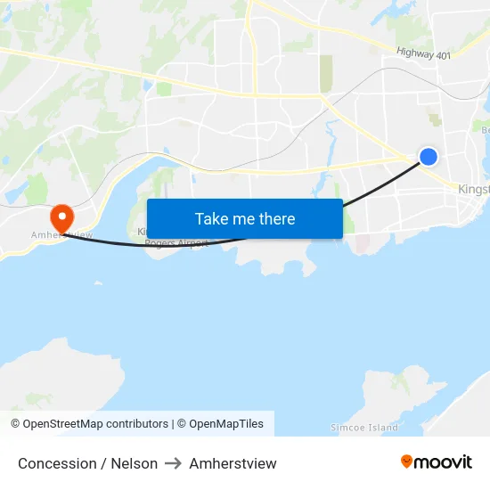 Concession / Nelson to Amherstview map