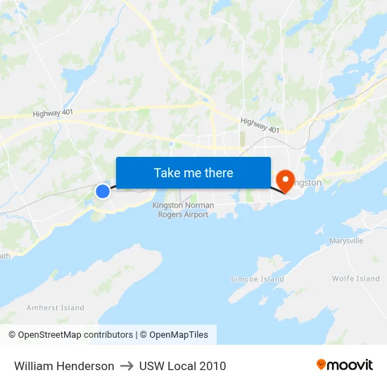 William Henderson to USW Local 2010 map