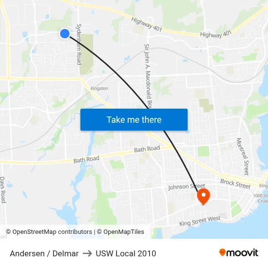 Andersen / Delmar to USW Local 2010 map