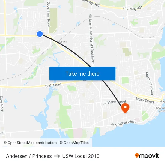 Andersen / Princess to USW Local 2010 map