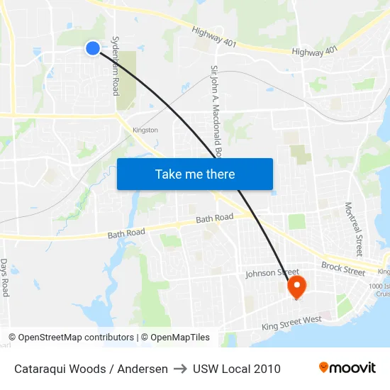 Cataraqui Woods / Andersen to USW Local 2010 map