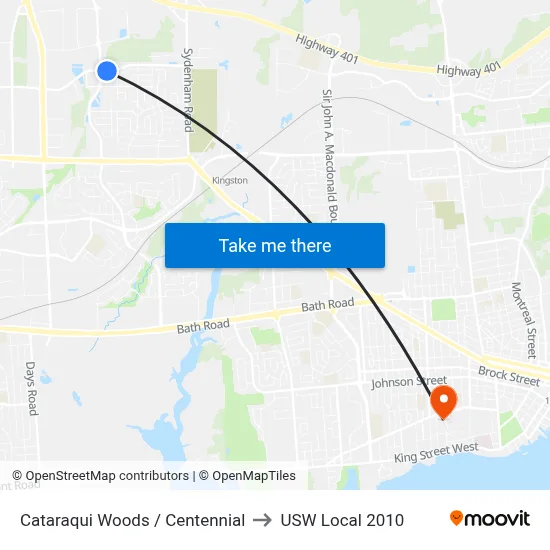 Cataraqui Woods / Centennial to USW Local 2010 map