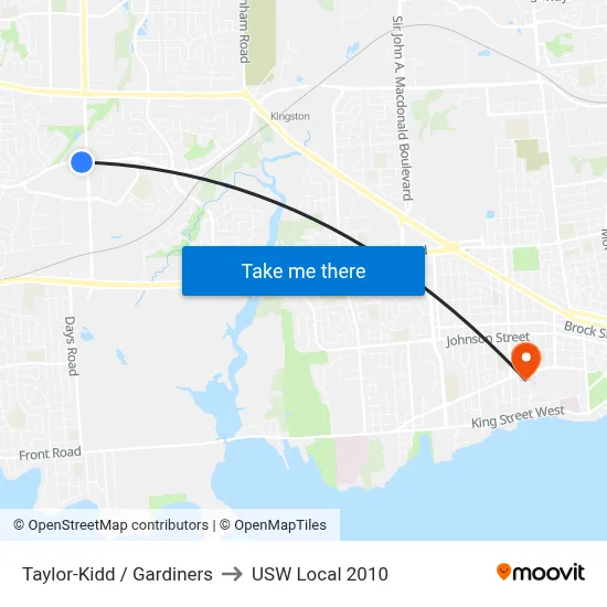 Taylor-Kidd / Gardiners to USW Local 2010 map