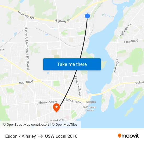 Esdon / Ainsley to USW Local 2010 map