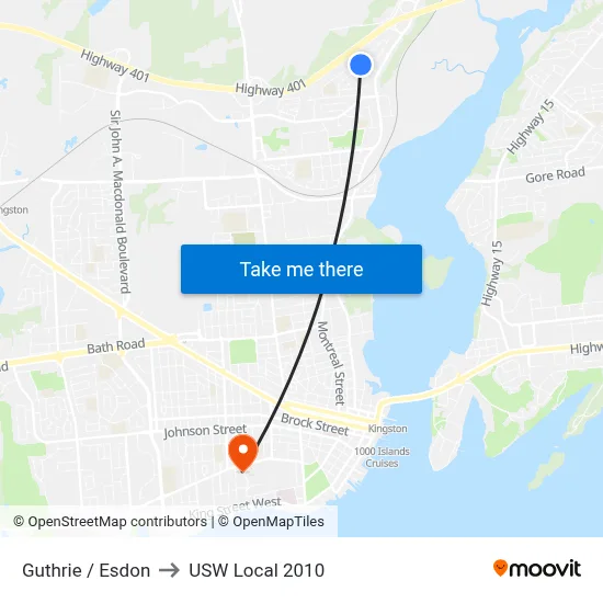Guthrie / Esdon to USW Local 2010 map