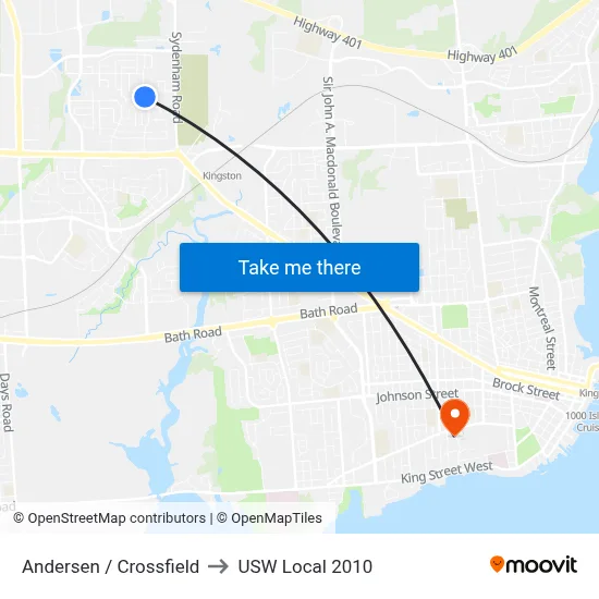 Andersen / Crossfield to USW Local 2010 map