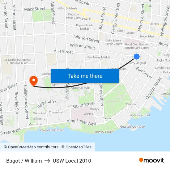 Bagot / William to USW Local 2010 map