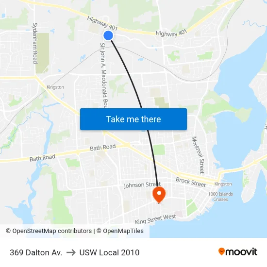 369 Dalton Av. to USW Local 2010 map
