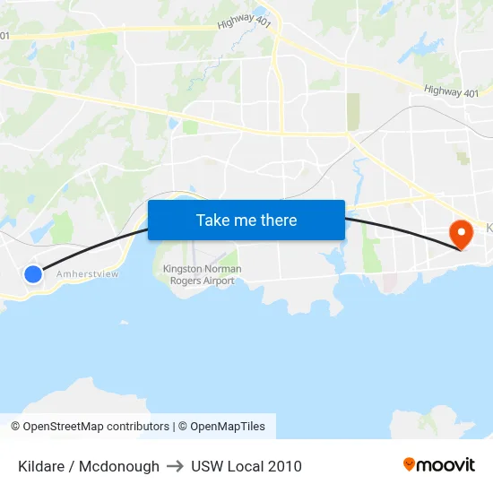 Kildare / Mcdonough to USW Local 2010 map