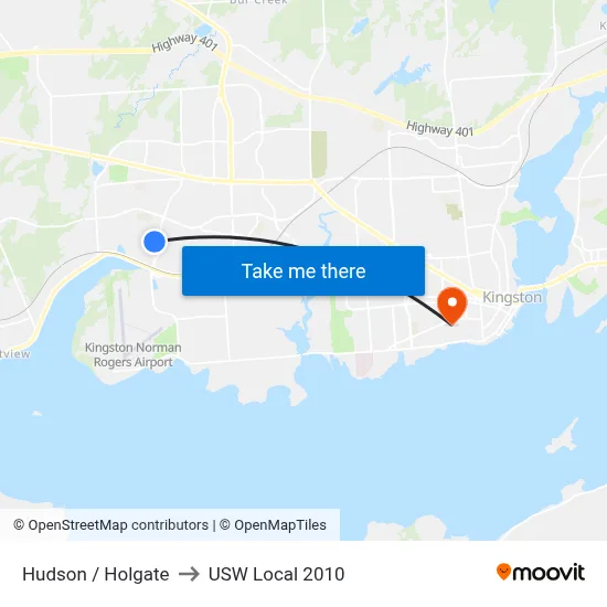 Hudson / Holgate to USW Local 2010 map