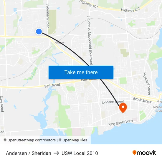 Andersen / Sheridan to USW Local 2010 map