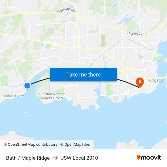 Bath / Maple Ridge to USW Local 2010 map